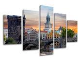 5-delna stenska poslikava CITY PRAGUE XOBCZ004E50